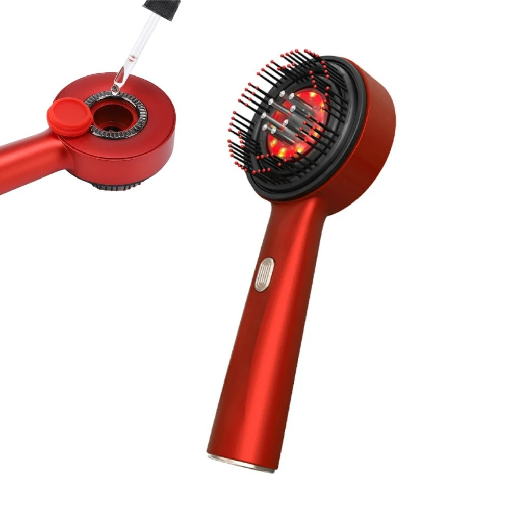 Eletric massage comb -Red -Front and Back