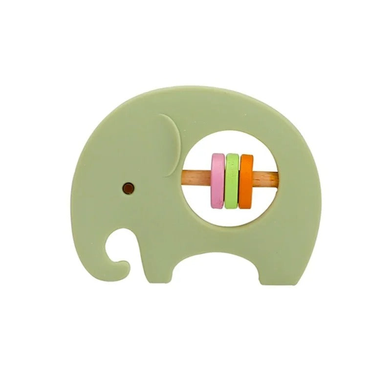 Flourishflawless Baby Product Green / Elephant  Silicone Teether 