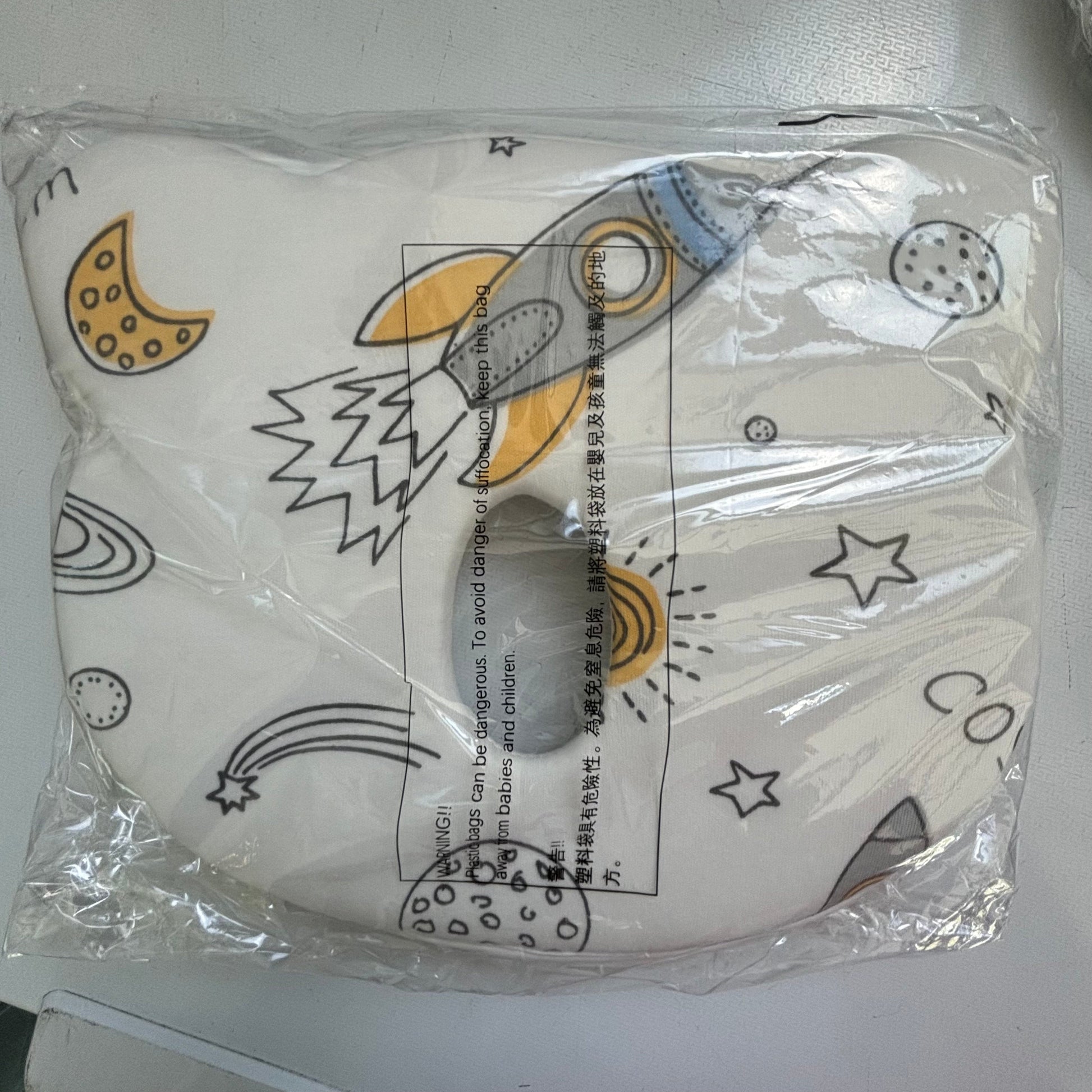 Flourishflawless Baby Product Breathable Cartoon Baby Pillow for Newborn - Head Shape Pillow-rocket