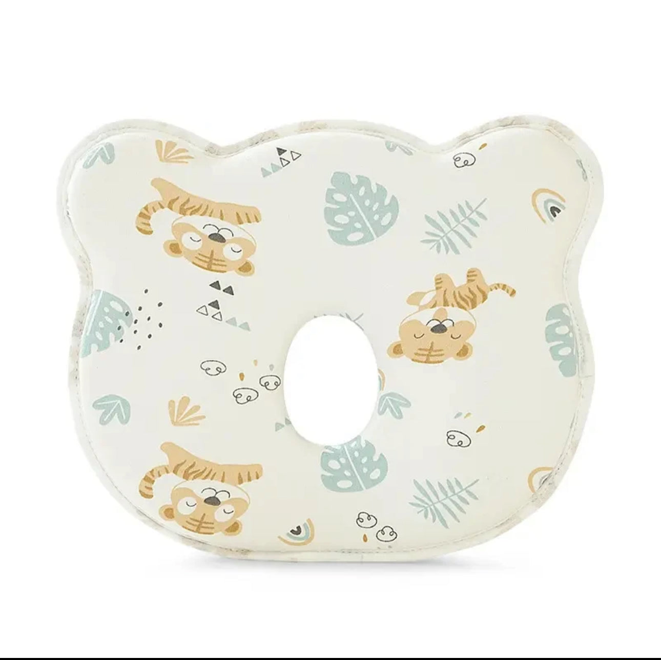 Flourishflawless Baby Product Brown Jungle Breathable Cartoon Baby Pillow for head shapping-Tiger print